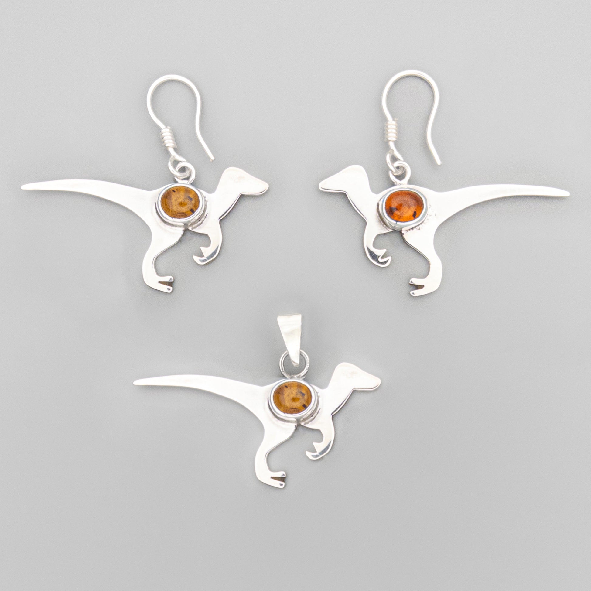 Amber Velociraptor Set - Blue Amber