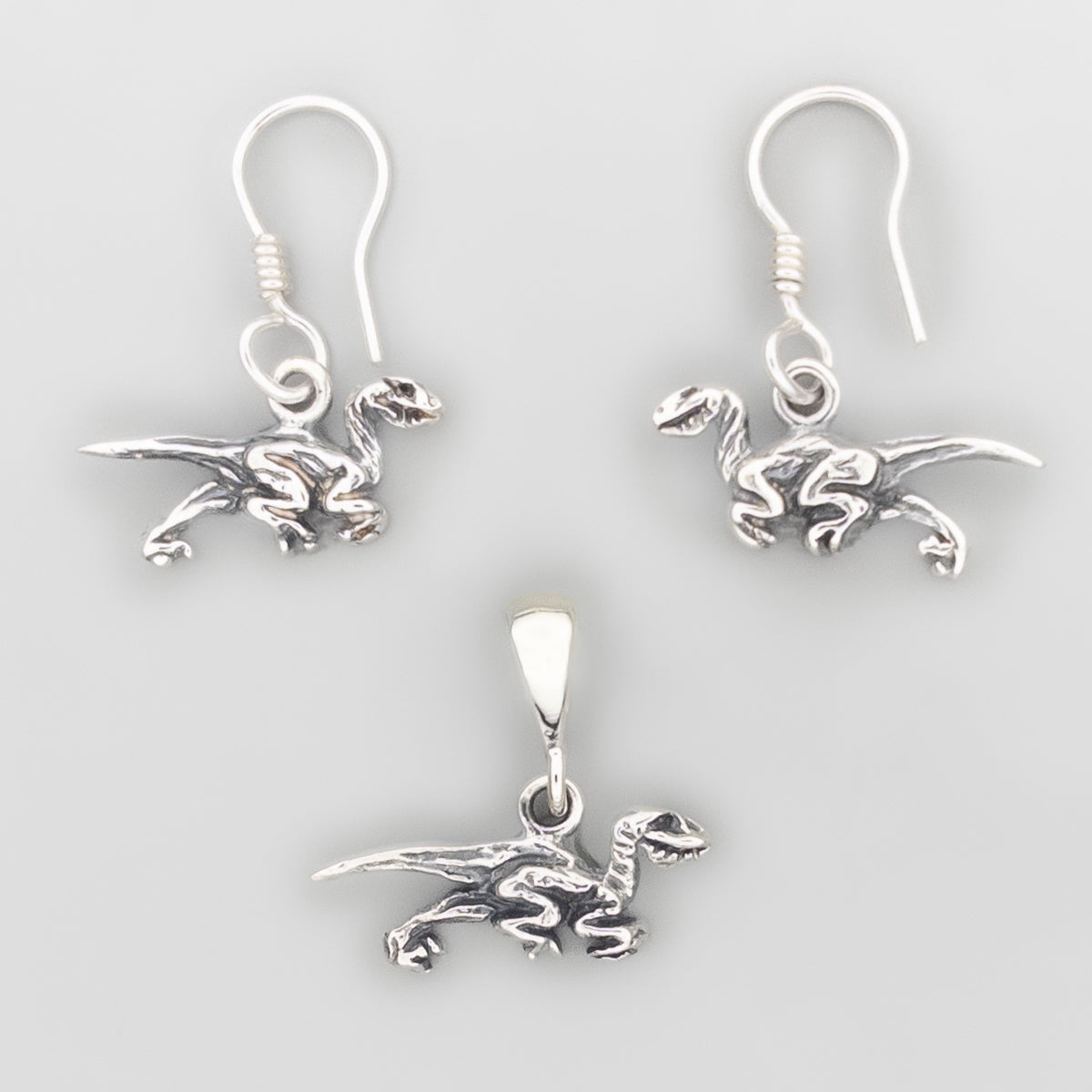 Silver Velociraptor Set