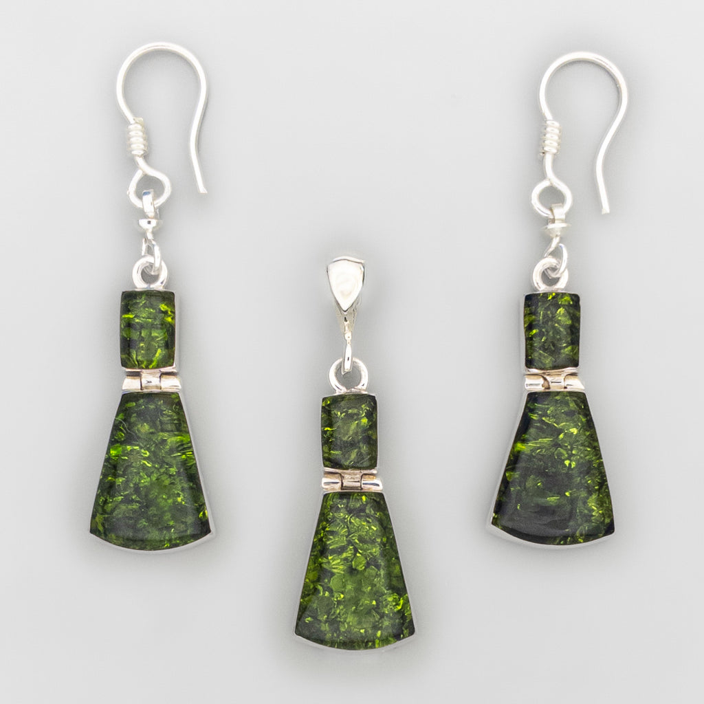 Reversible Trapezoid Stack Set - Amber & Silver