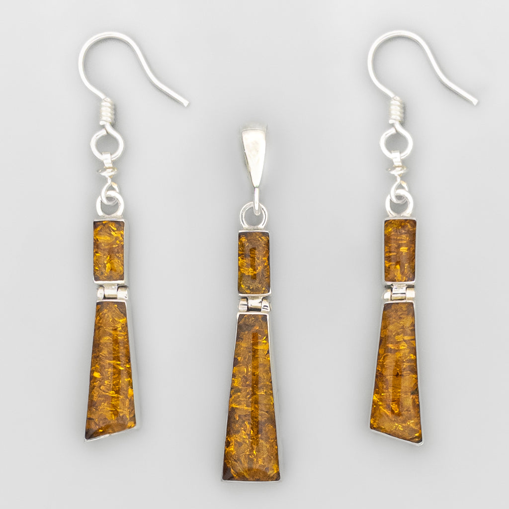 Reversible Rectangle Stack Set - Amber & Silver