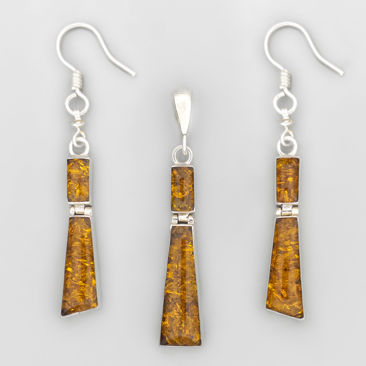 Reversible Rectangle Stack Set - Amber & Silver