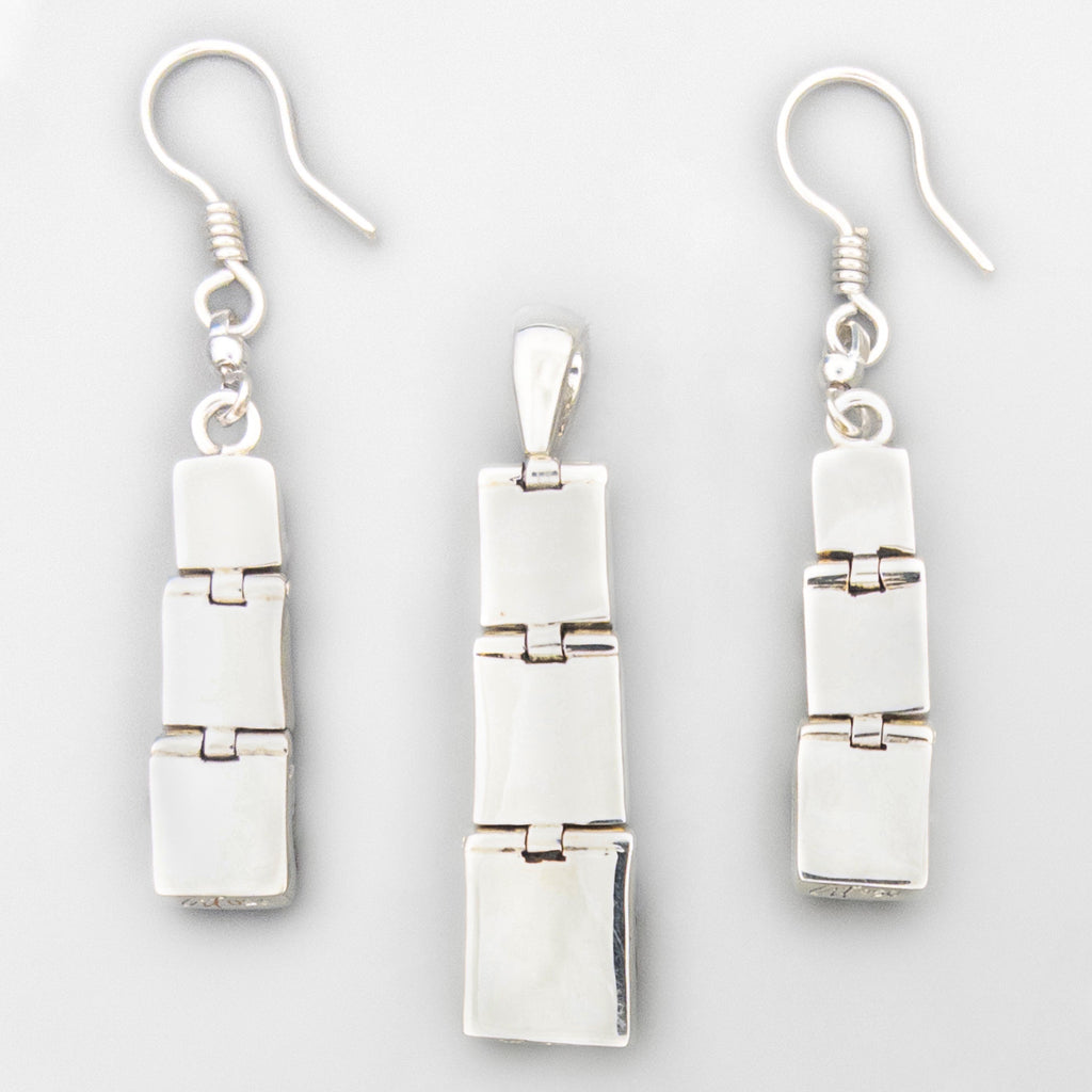 Reversible Square Stack Set - Multicolor Amber & Silver