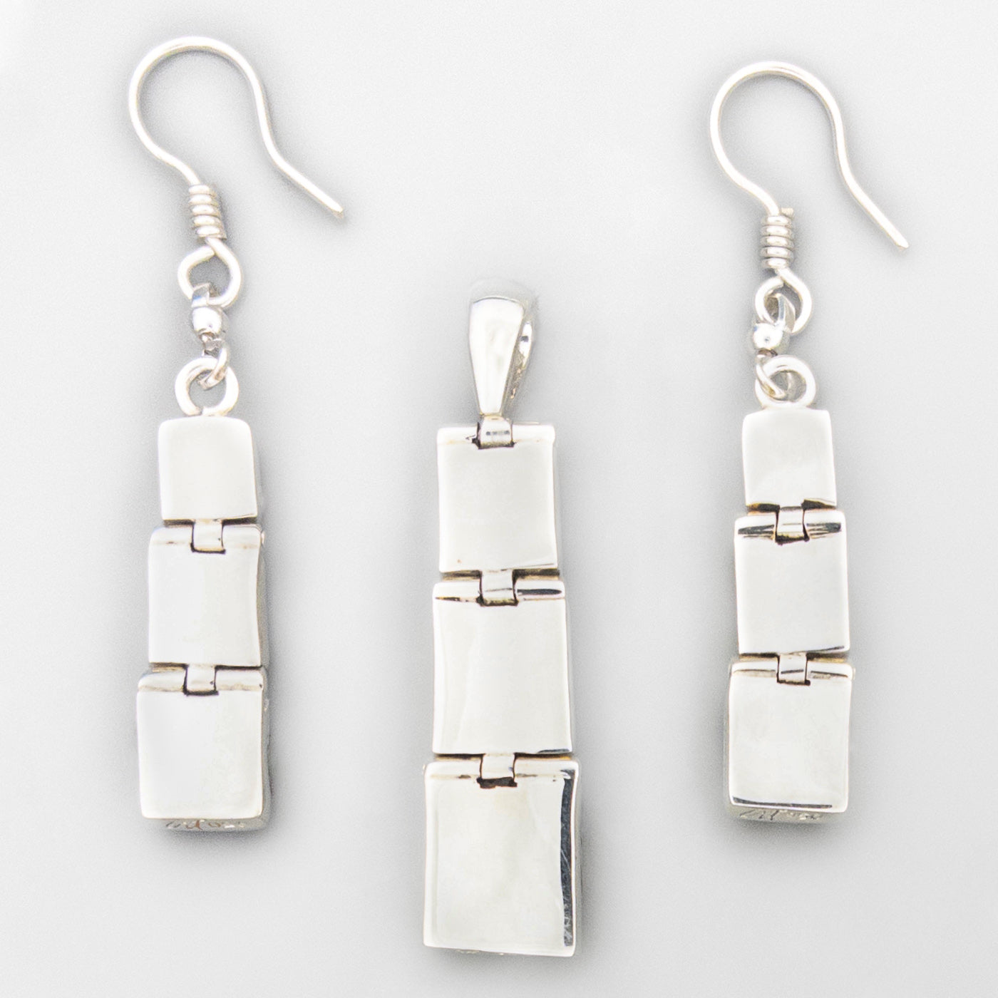 Reversible Square Stack Set - Multicolor Amber & Silver