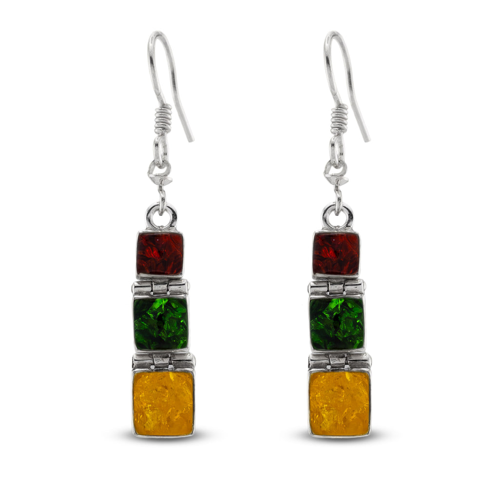 Reversible Square Stack Set - Multicolor Amber & Silver