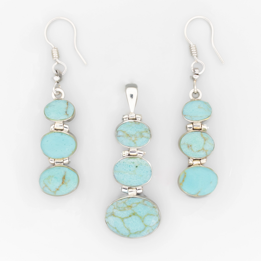 Reversible Oval Stack Set – Multicolor Amber & Turquoise