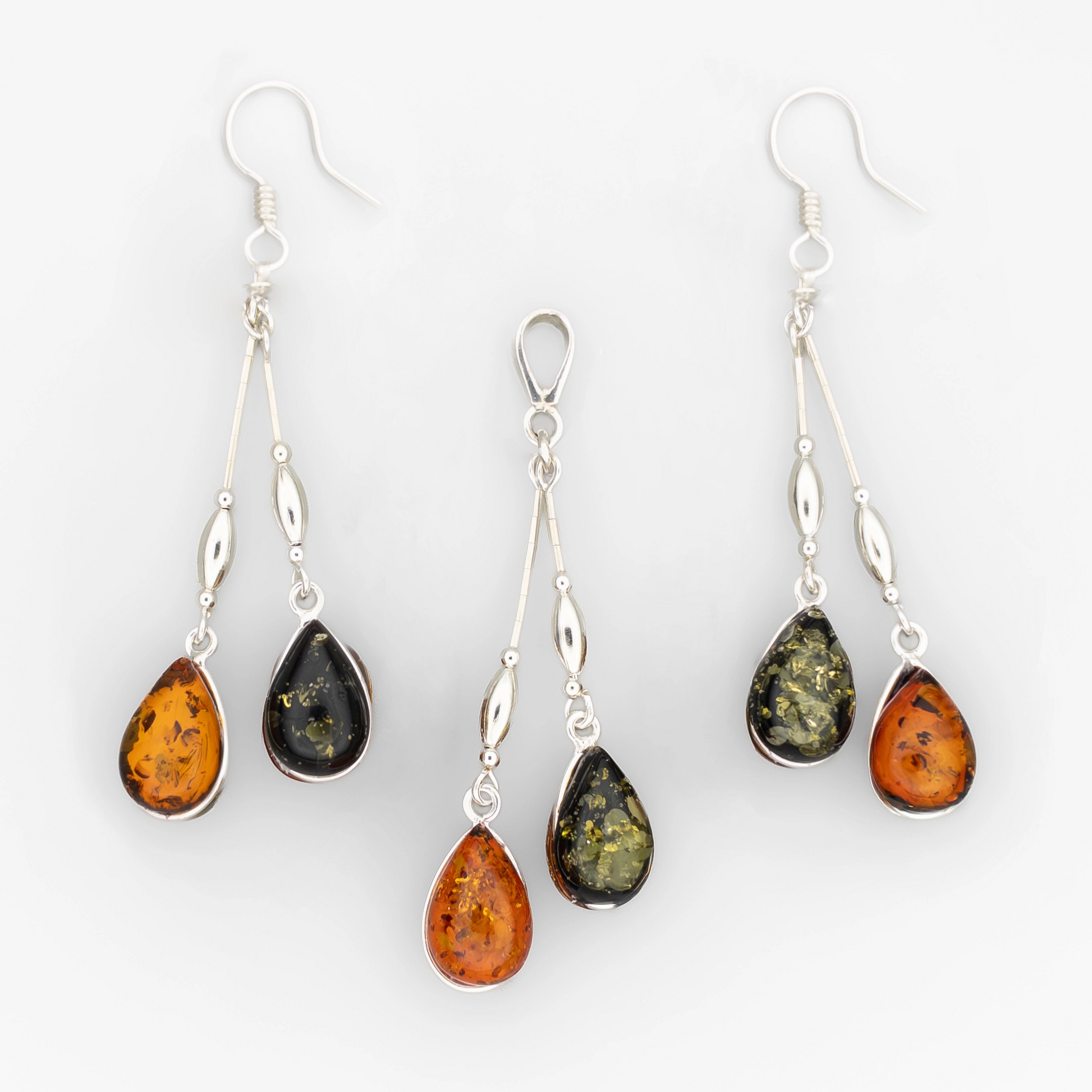 Reversible Double Teardrop Set - Amber