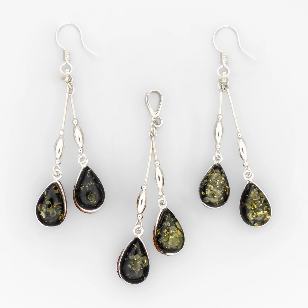 Reversible Double Teardrop Set - Amber