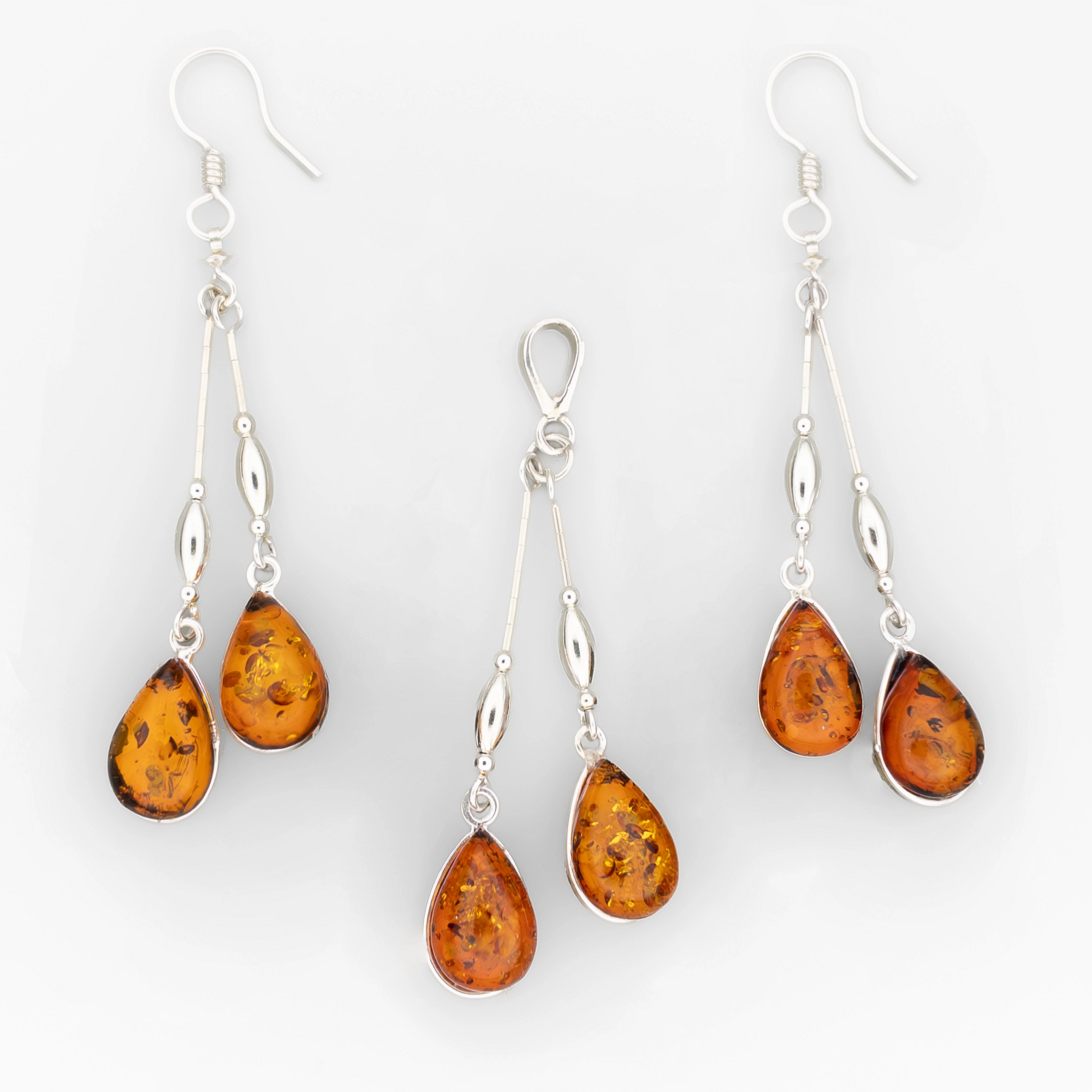 Reversible Double Teardrop Set - Amber