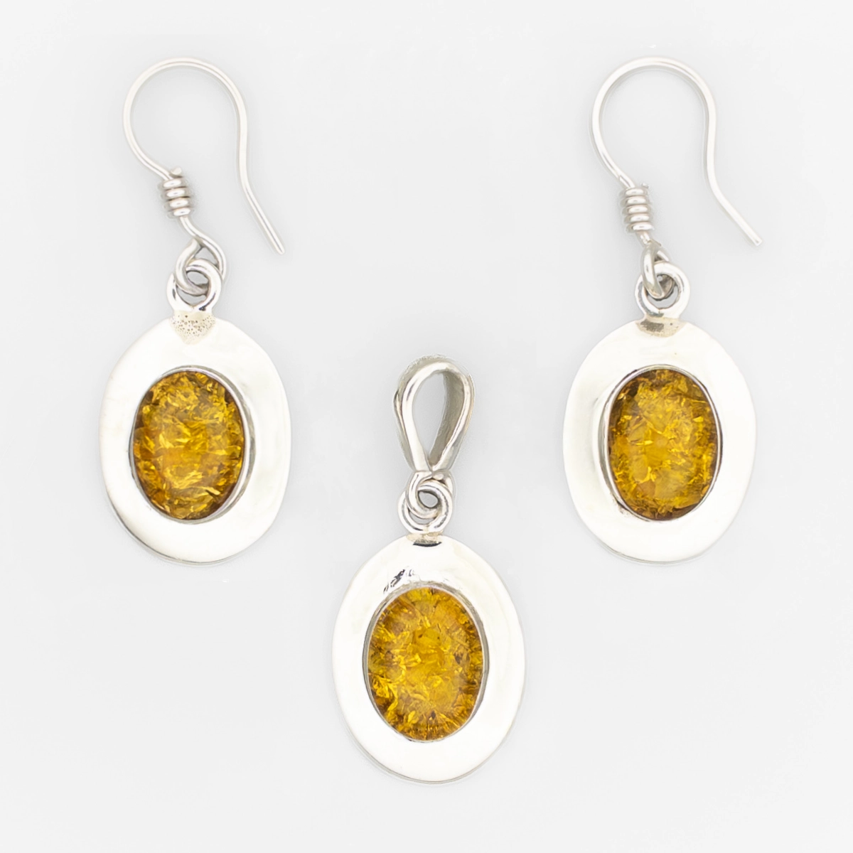 Fused Oval Set - Amber