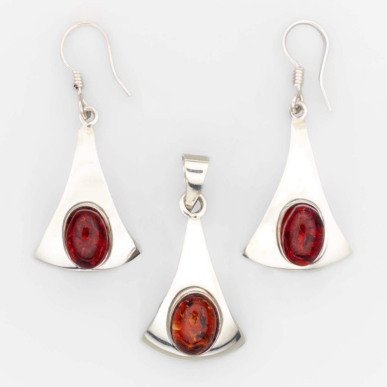 Fused Oval Flared Set - Amber