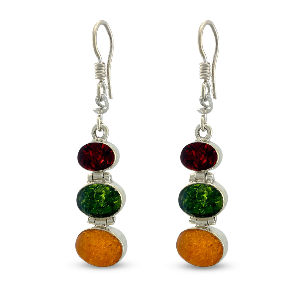 Reversible Oval Stack Set – Multicolor Amber & Silver