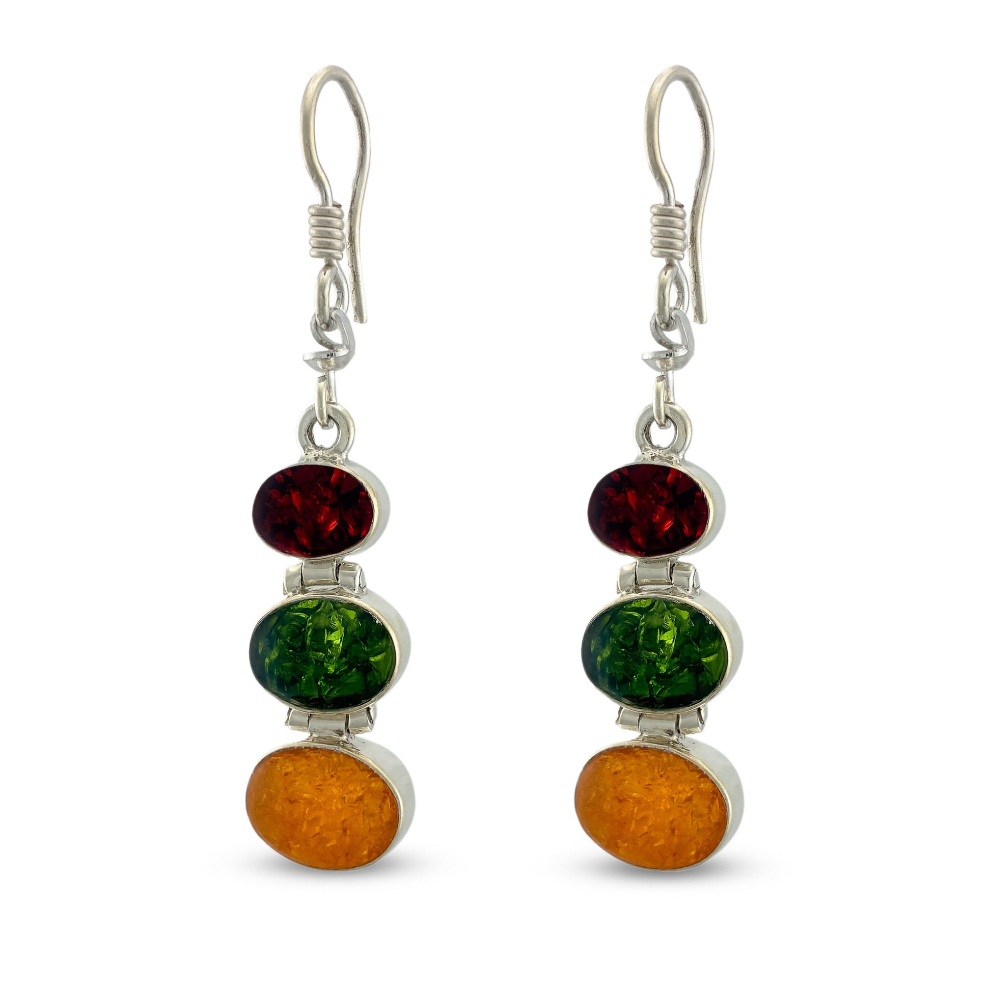 Reversible Oval Stack Set – Multicolor Amber & Silver